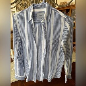 Rails Blue and White Striped Casual Shirt